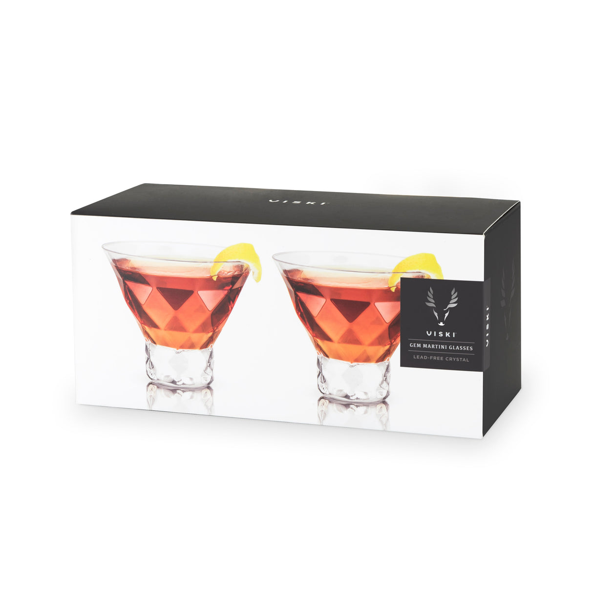 Gem Crystal Martini Glasses Set of 2-product_type::stemless_cocktail_glasses-Parc Decor