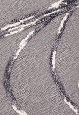 Gem Curved Stripes Gray Hand Tufted 5x5 Wool Area Rug