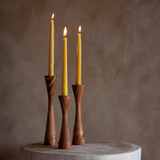 Geo Tapered Wooden Candlestick Holder-Décor-Parc Decor