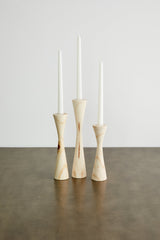 Geo Tapered Wooden Candlestick Holder-Décor-Parc Decor