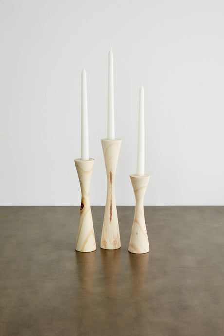 Geo Tapered Wooden Candlestick Holder-Décor-Parc Decor