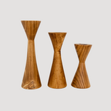 Geo Tealight Wooden Candle Holder White, Black, Natural-Décor-Parc Decor