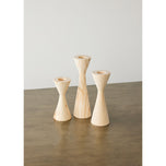 Geo Tealight Wooden Candle Holder White, Black, Natural