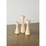 Geo Tealight Wooden Candle Holder White, Black, Natural