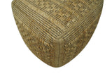 Geometrical Hand Woven Natural Brown and Black Textured jute Pouf