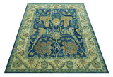 Georgia Custom Made Traditional Blue And Beige Hand Tufted Wool Rug