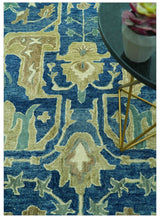 Georgia Custom Made Traditional Blue And Beige Hand Tufted Wool Rug