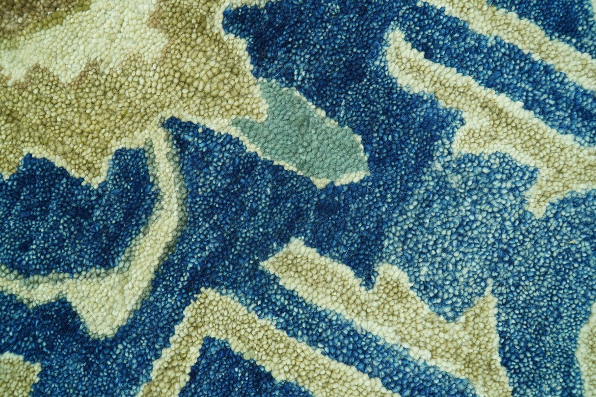 Georgia Custom Made Traditional Blue And Beige Hand Tufted Wool Rug