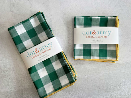 Gingham Check Cloth Napkins, set of four-Cloth Napkins-Parc Decor