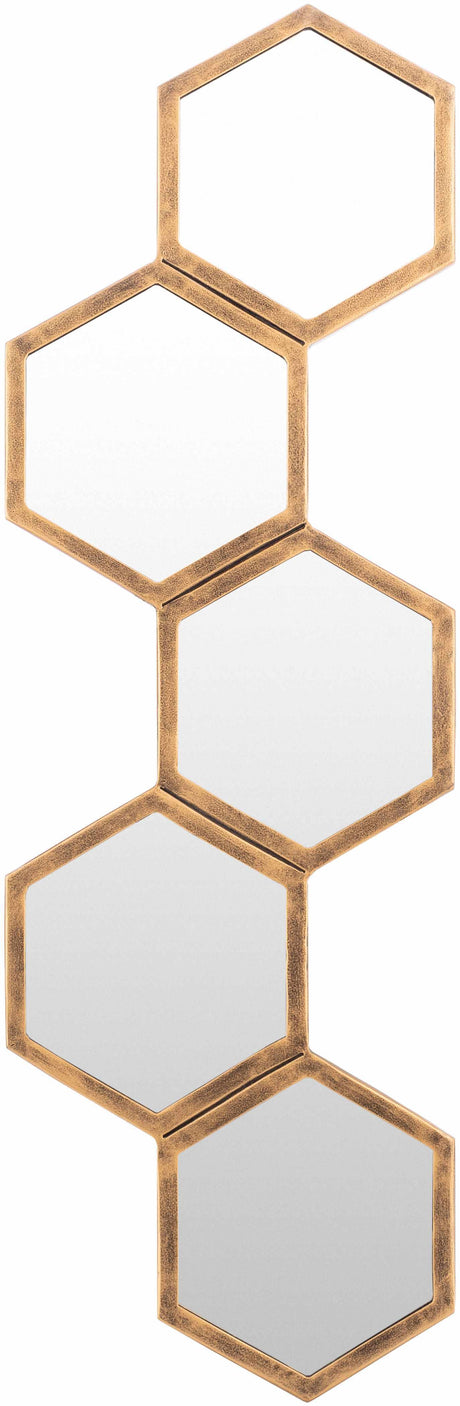 Gitagum Rustic Gold Honeycomb Mirror-Mirrors-Parc Decor