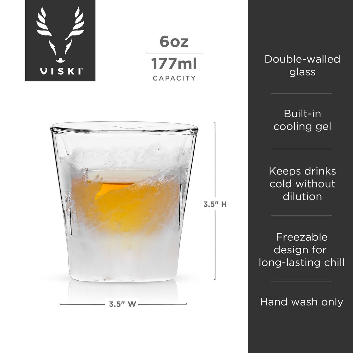 Glacier Double-Walled Chilling Whiskey Glass-product_type::liquor_chilling_drinkware-Parc Decor