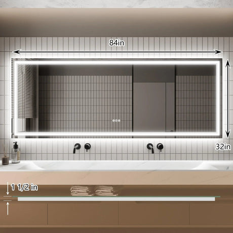 GlareGuard Anti-Fog Bathroom Dimmable Led Mirror Backlit Illuminated Mirror Touch Switch