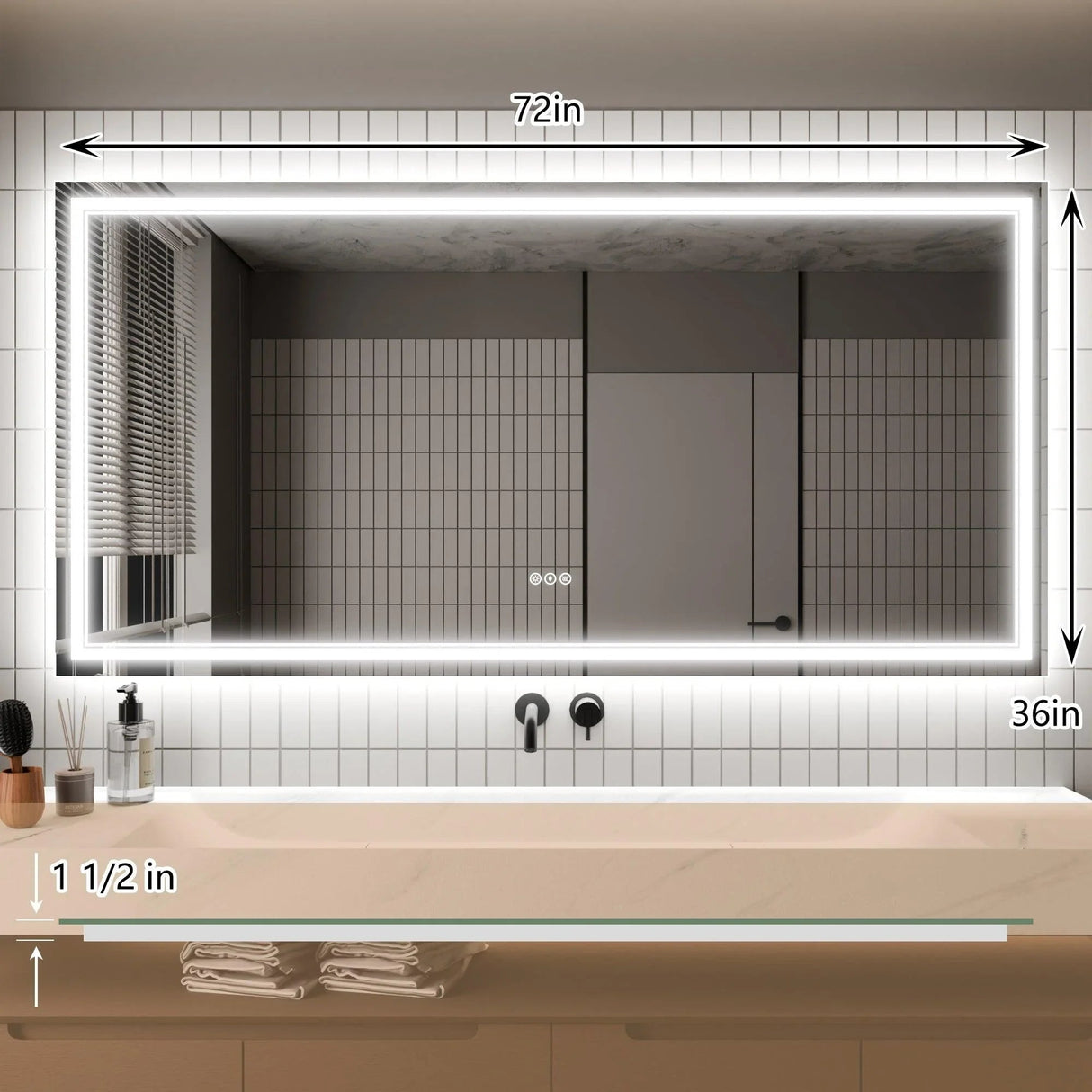 GlareGuard Anti-Fog Bathroom Dimmable Led Mirror Backlit Illuminated Mirror Touch Switch