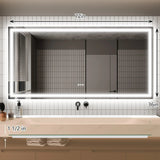 GlareGuard Anti-Fog Bathroom Dimmable Led Mirror Backlit Illuminated Mirror Touch Switch