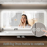 GlareGuard Anti-Fog Bathroom Dimmable Led Mirror Backlit Illuminated Mirror Touch Switch