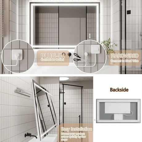 GlareGuard Anti-Fog Bathroom Dimmable Led Mirror Backlit Illuminated Mirror Touch Switch