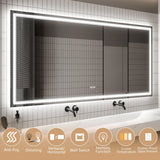 GlareGuard Anti-Fog Bathroom Dimmable Led Mirror Backlit Illuminated Mirror Touch Switch-镜子-Parc Decor
