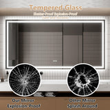 GlareGuard Anti-Fog Bathroom Dimmable Led Mirror Backlit Illuminated Mirror Touch Switch-镜子-Parc Decor