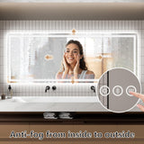 GlareGuard Anti-Fog Bathroom Dimmable Led Mirror Backlit Illuminated Mirror Touch Switch-镜子-Parc Decor