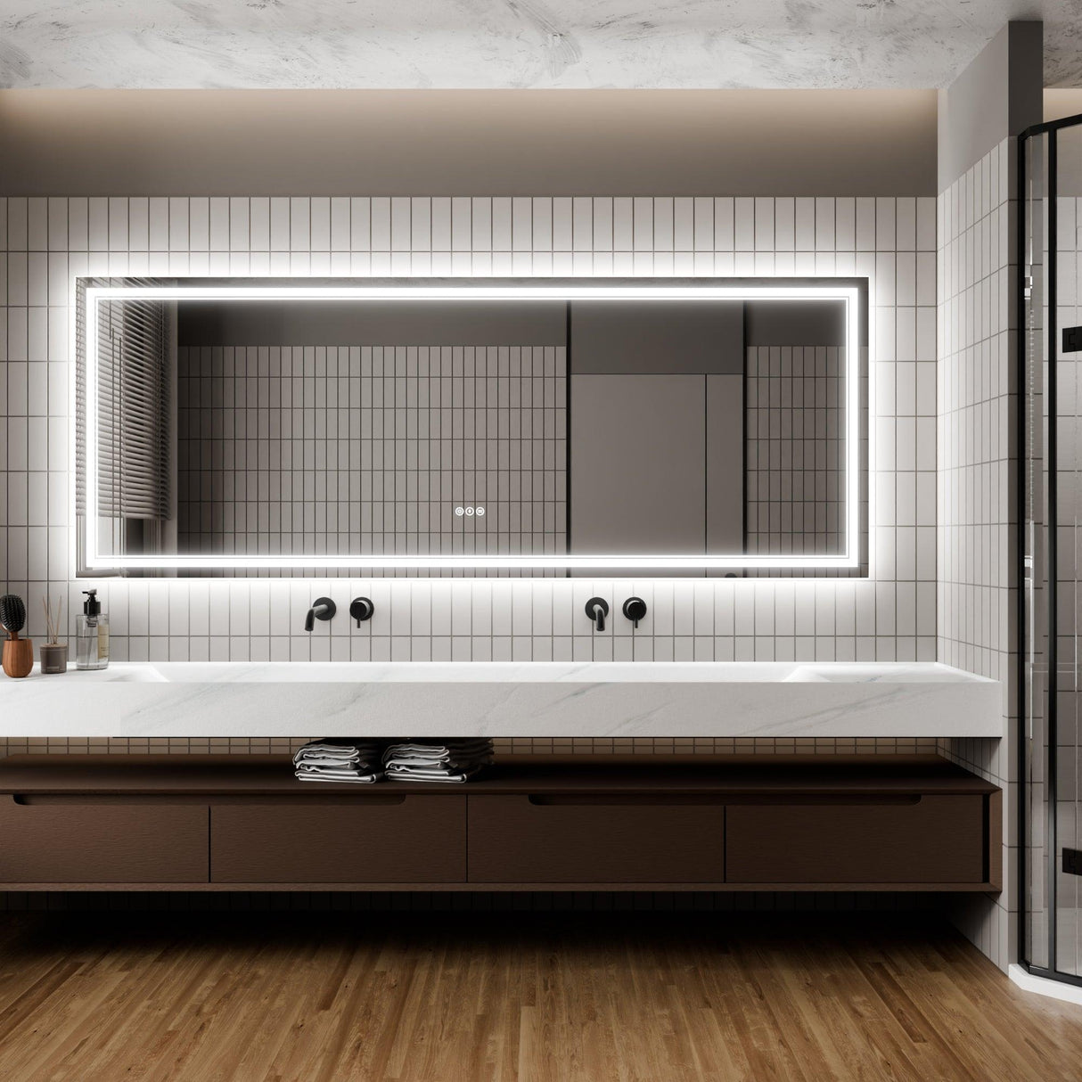 GlareGuard Anti-Fog Bathroom Dimmable Led Mirror Backlit Illuminated Mirror Touch Switch-镜子-Parc Decor