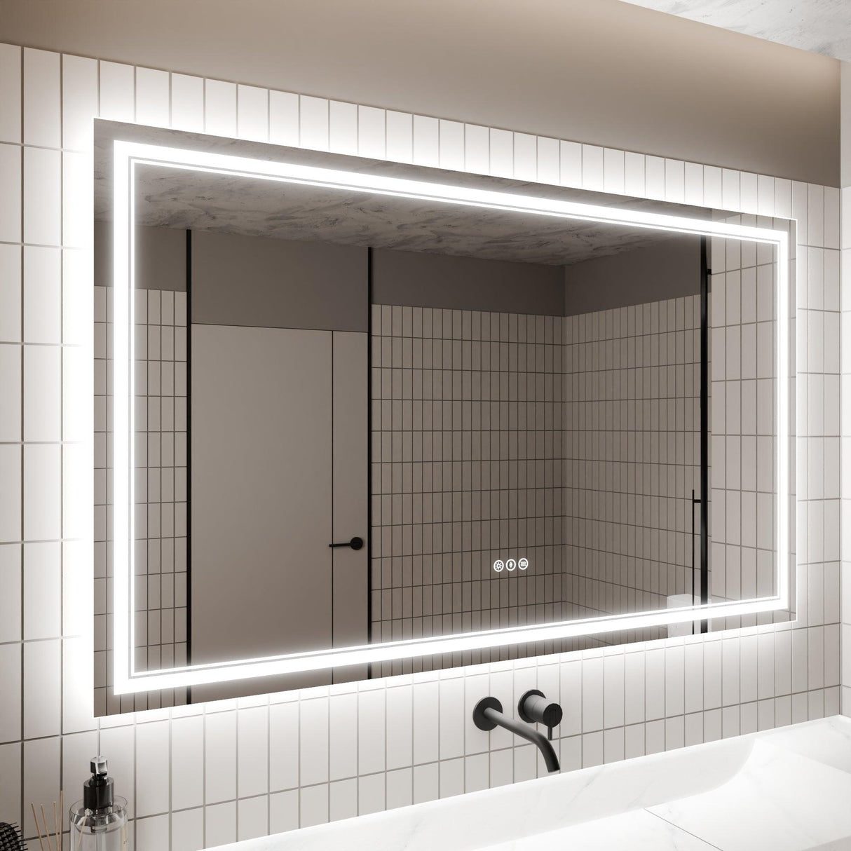 GlareGuard Anti-Fog Bathroom Dimmable Led Mirror Backlit Illuminated Mirror Touch Switch-镜子-Parc Decor