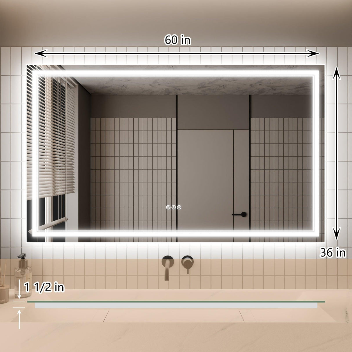GlareGuard Anti-Fog Bathroom Dimmable Led Mirror Backlit Illuminated Mirror Touch Switch-镜子-Parc Decor