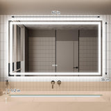 GlareGuard Anti-Fog Bathroom Dimmable Led Mirror Backlit Illuminated Mirror Touch Switch-镜子-Parc Decor