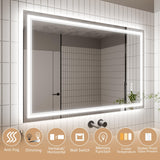 GlareGuard Anti-Fog Bathroom Dimmable Led Mirror Backlit Illuminated Mirror Touch Switch-镜子-Parc Decor