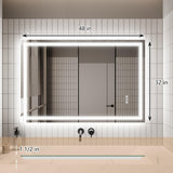 GlareGuard Anti-Fog Bathroom Dimmable Led Mirror Backlit Illuminated Mirror Touch Switch-镜子-Parc Decor