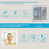 GlareGuard Anti-Fog Bathroom Led Mirror Backlit Illuminated Mirror Touch Switch Dimmable