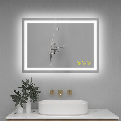 GlareGuard Anti-Fog Bathroom Led Mirror Backlit Illuminated Mirror Touch Switch Dimmable-镜子-Parc Decor