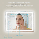 GlareGuard Anti-Fog Bathroom Led Mirror Backlit Illuminated Mirror Touch Switch Dimmable-镜子-Parc Decor