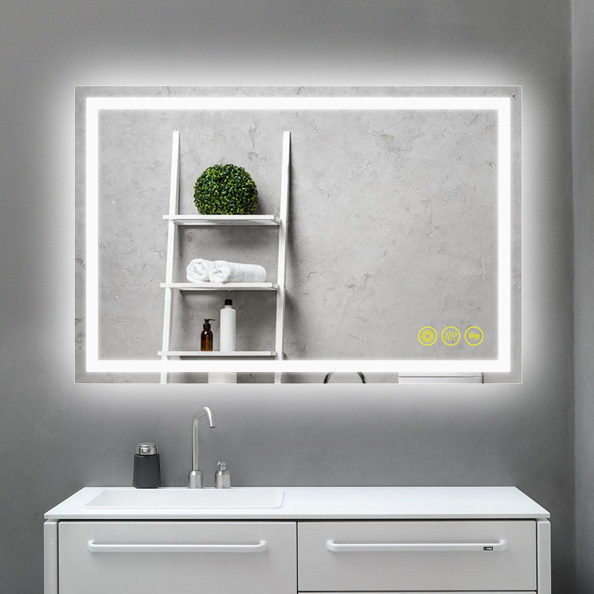 GlareGuard Anti-Fog Bathroom Led Mirror Backlit Illuminated Mirror Touch Switch Dimmable-镜子-Parc Decor