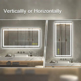 GlareGuard Rectangular Anti-Fog Dimmable Backlit LED Bathroom Vanity Mirror