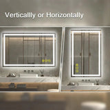GlareGuard Rectangular Anti-Fog Dimmable Backlit LED Bathroom Vanity Mirror