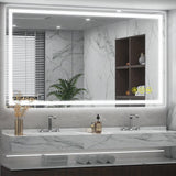 GlareGuard Rectangular Anti-Fog Dimmable Backlit LED Bathroom Vanity Mirror