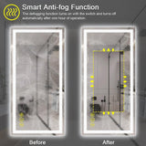 GlareGuard Rectangular Anti-Fog Dimmable Backlit LED Bathroom Vanity Mirror