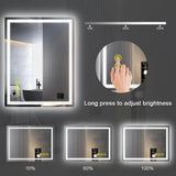 GlareGuard Rectangular Anti-Fog Dimmable Backlit LED Bathroom Vanity Mirror