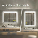 GlareGuard Rectangular Anti-Fog Dimmable Backlit LED Bathroom Vanity Mirror