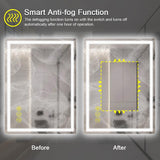 GlareGuard Rectangular Anti-Fog Dimmable Backlit LED Bathroom Vanity Mirror