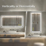 GlareGuard Rectangular Anti-Fog Dimmable Backlit LED Bathroom Vanity Mirror-镜子-Parc Decor