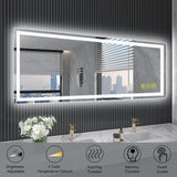 GlareGuard Rectangular Anti-Fog Dimmable Backlit LED Bathroom Vanity Mirror-镜子-Parc Decor