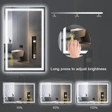 GlareGuard Rectangular Anti-Fog Dimmable Backlit LED Bathroom Vanity Mirror-镜子-Parc Decor