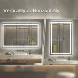 GlareGuard Rectangular Anti-Fog Dimmable Backlit LED Bathroom Vanity Mirror-镜子-Parc Decor