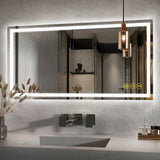 GlareGuard Rectangular Anti-Fog Dimmable Backlit LED Bathroom Vanity Mirror-镜子-Parc Decor
