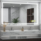 GlareGuard Rectangular Anti-Fog Dimmable Backlit LED Bathroom Vanity Mirror-镜子-Parc Decor