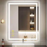 GlareGuard Rectangular Anti-Fog Dimmable Backlit LED Bathroom Vanity Mirror-镜子-Parc Decor