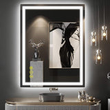 GlareGuard Rectangular Anti-Fog Dimmable Backlit LED Bathroom Vanity Mirror-镜子-Parc Decor