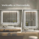 GlareGuard Rectangular Anti-Fog Dimmable Backlit LED Bathroom Vanity Mirror-镜子-Parc Decor