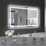 GlareGuard Rectangular Anti-Fog Dimmable Backlit LED Bathroom Vanity Mirror-镜子-Parc Decor